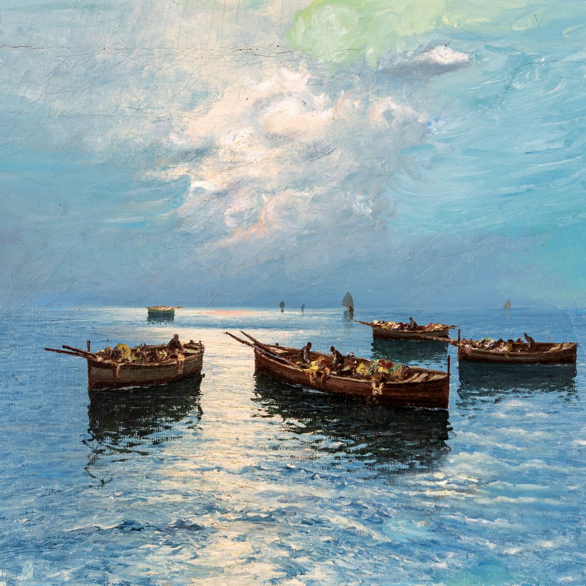 Giovanni Pietro Maria Cavalleri Detto Rana - Alba con Pescatori