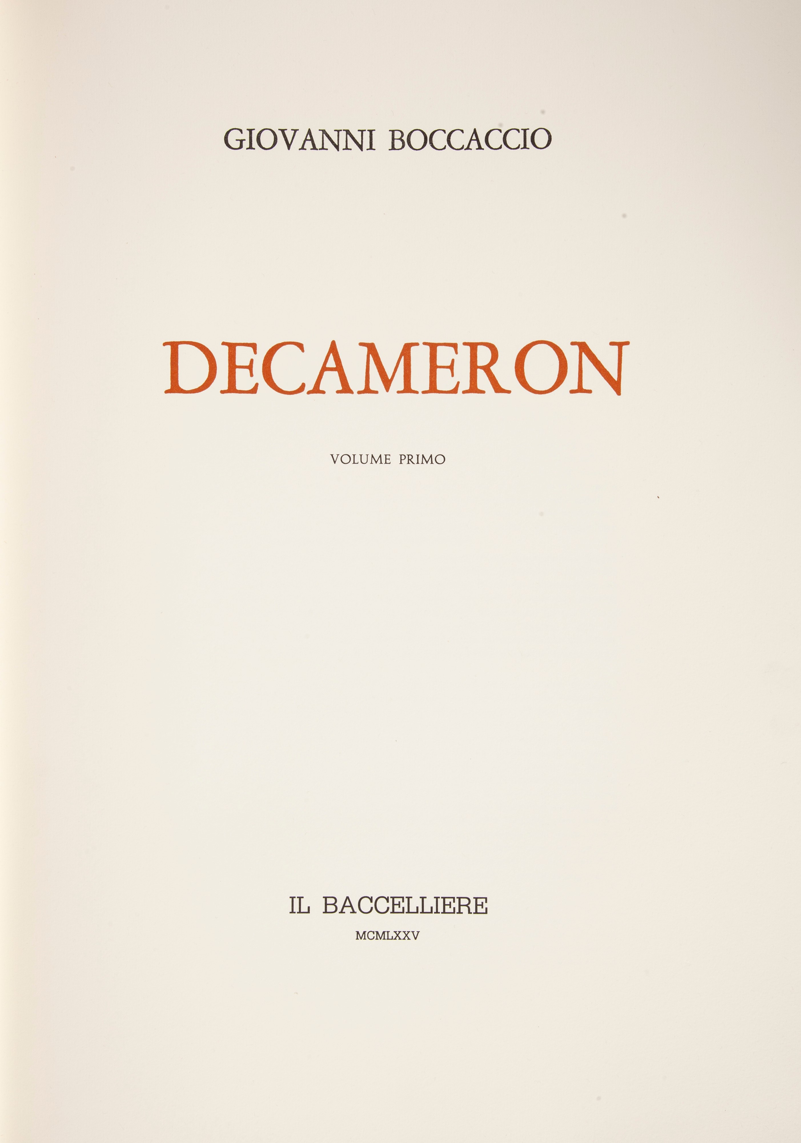 Giovanni Boccaccio - Decameron. Prefazione di Ferruccio Ulivi. Volume Primo e Secondo