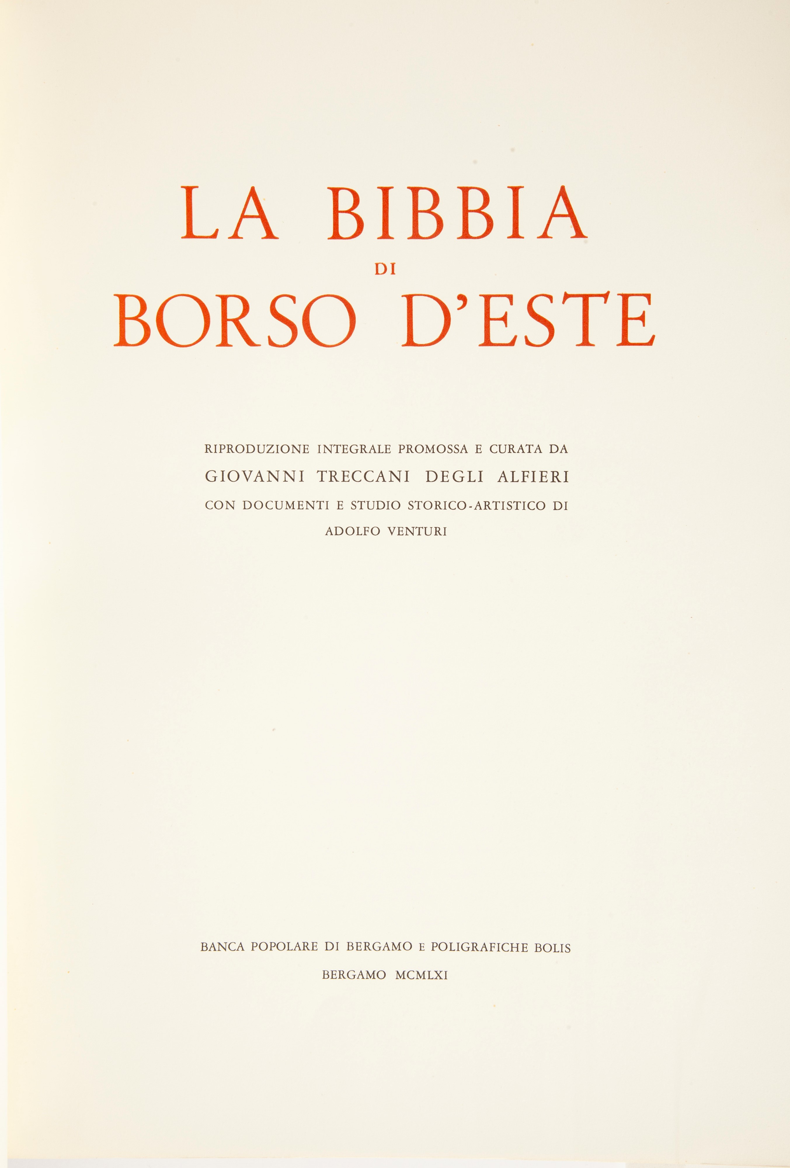 La Bibbia di Borso D'este. a Cura di Giovanni Treccani