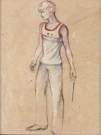 Ragazzo con Stiletto - Disegno per Morte a Venezia di Luchino Visconti