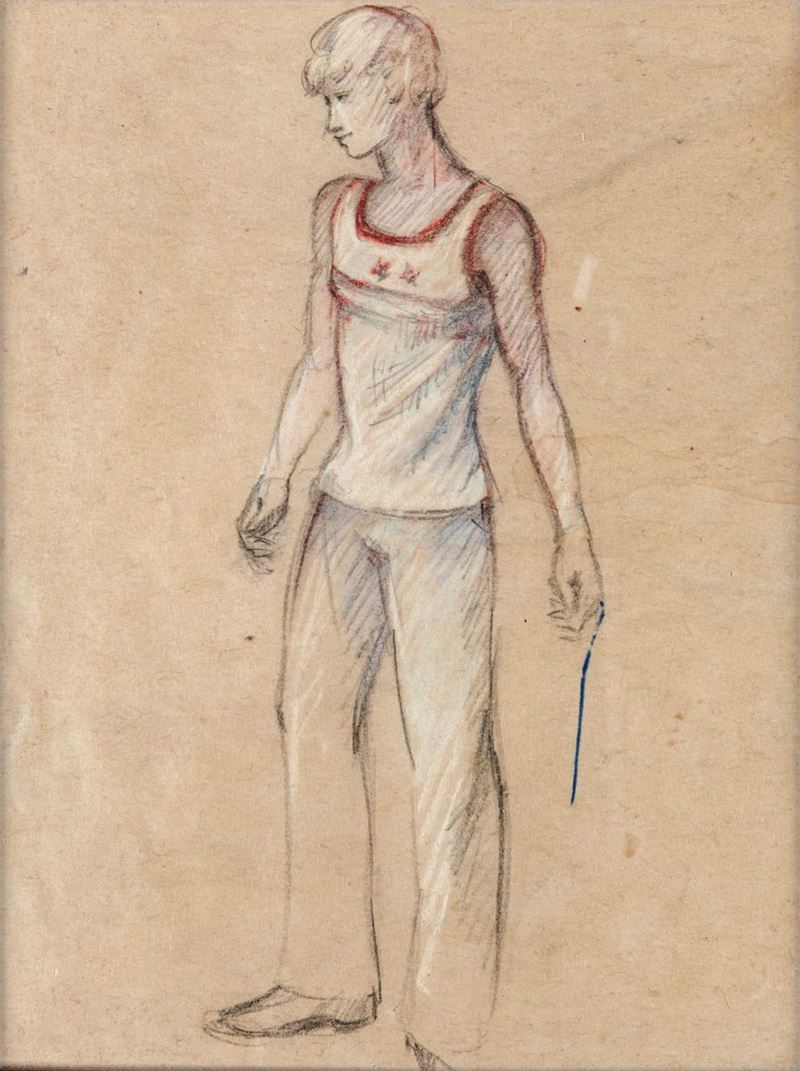 Piero Tosi - Ragazzo con Stiletto - Disegno per Morte a Venezia di Luchino Visconti