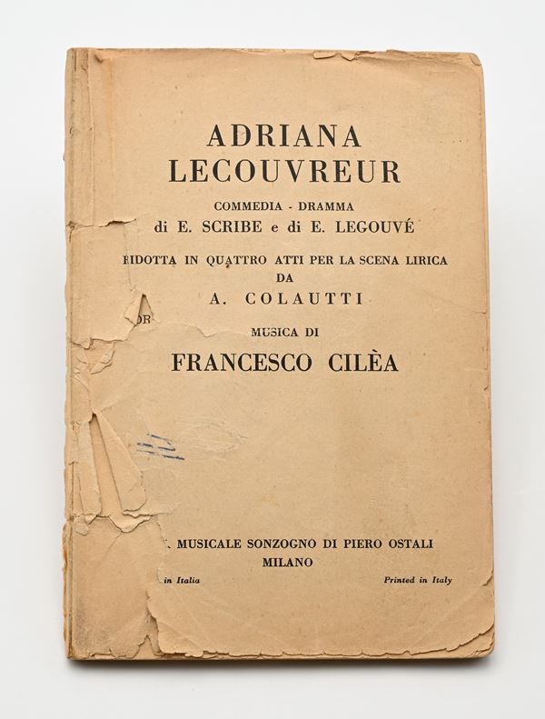 Adriana Lecouvreur. Libretto di Eugenio Scribe. Musica di Francesco Cilea. Copia con note di regia autografe di Mauro Bolognini, regista dell'omonima Opera rappresentata al Teatro Filarmonico di Verona nel 1979
