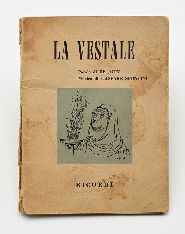 La Vestale. Libretto di De Jouy. Musiche di Spontini. Copia con note di regia autografe di Mauro Bolognini, regista dell'omonima Opera rappresentata al Teatro dell'Opera di Roma nella stagione 1972-3