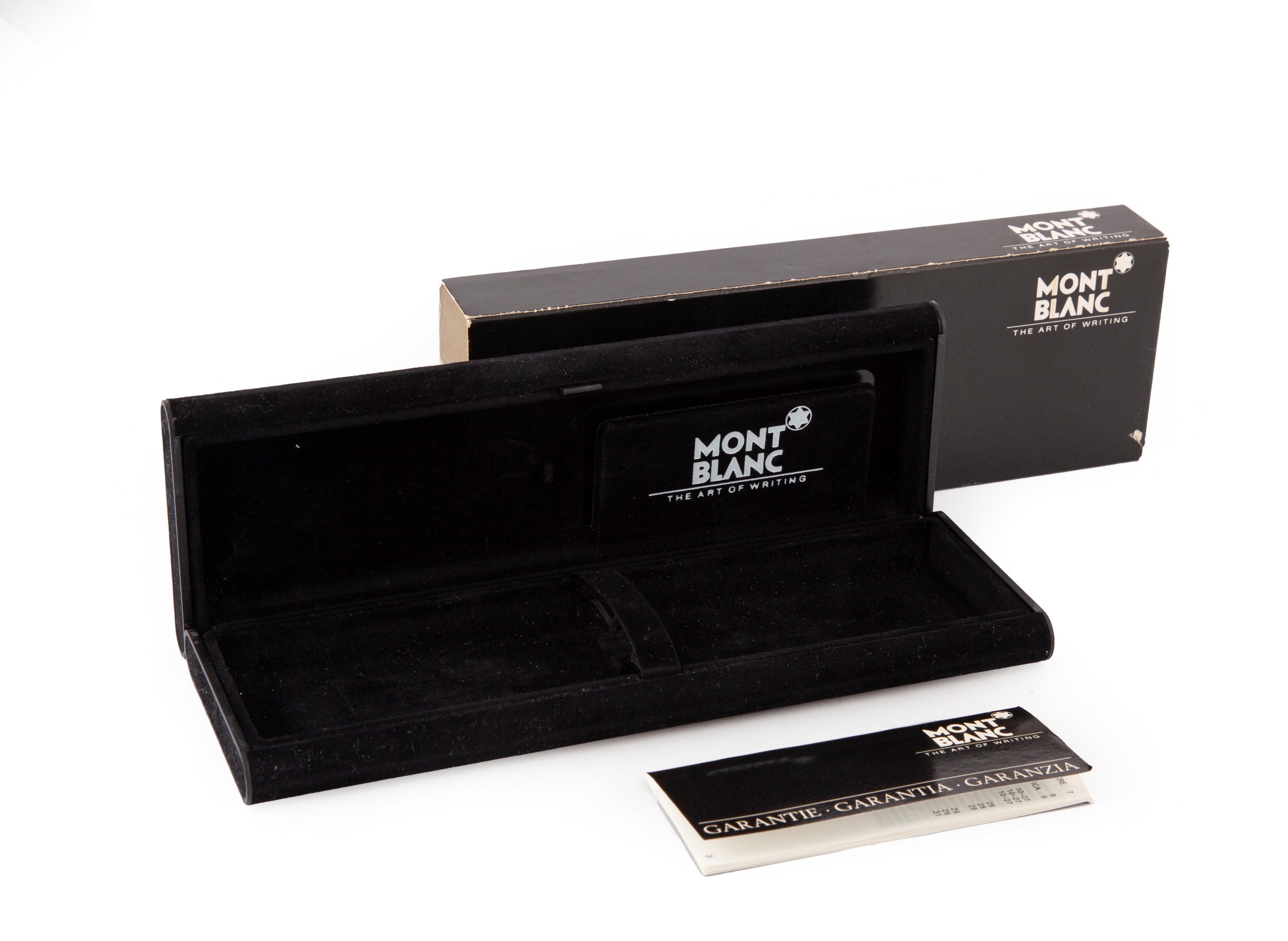Astuccio Montblanc con Istruzioni e Garanzia per Penna Stilografica, Entro Scatola di Cartone