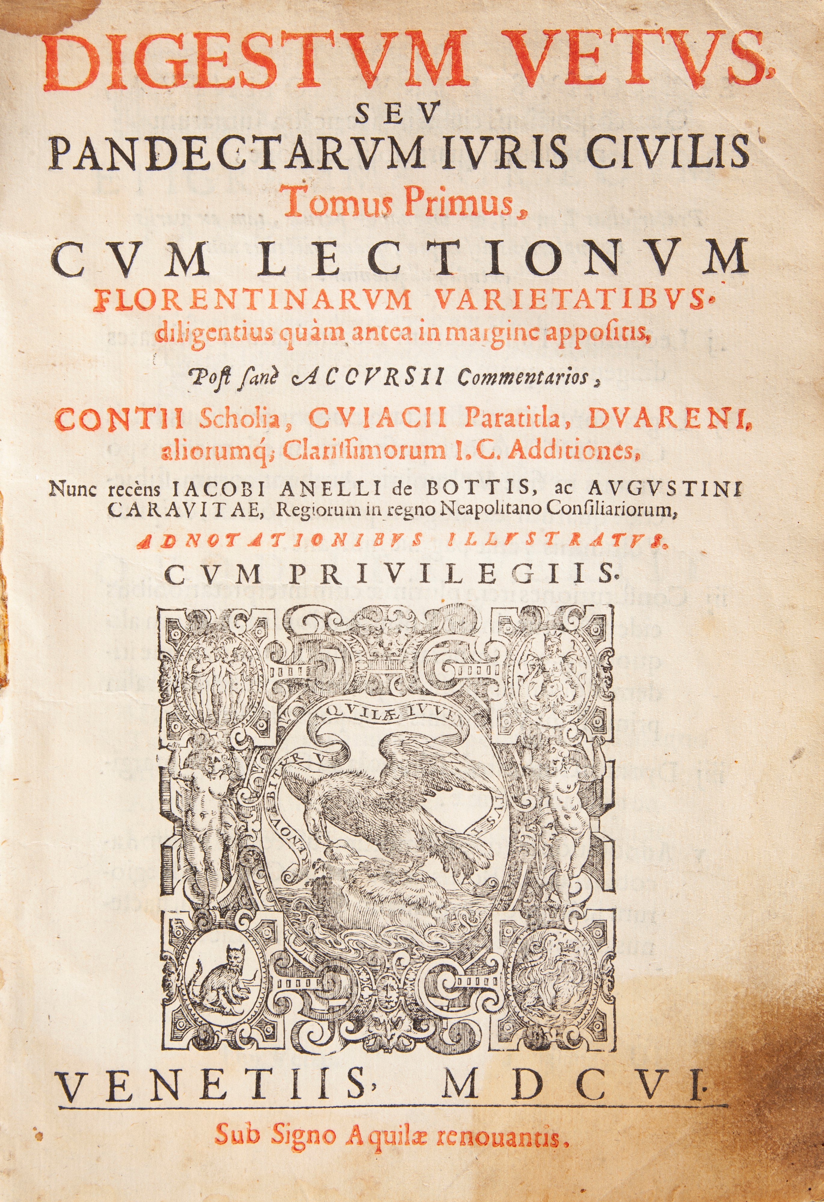 Giustiniano Imperatore - Digestum Vetus seu Pandectarum Iuris Civilis cum lectionum florentinarum...