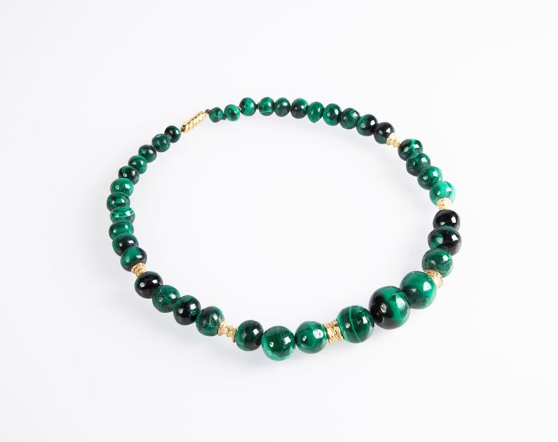Collana in Malachite e Oro