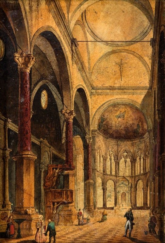 Migliara Giovanni Attribuito a - Interno di Chiesa