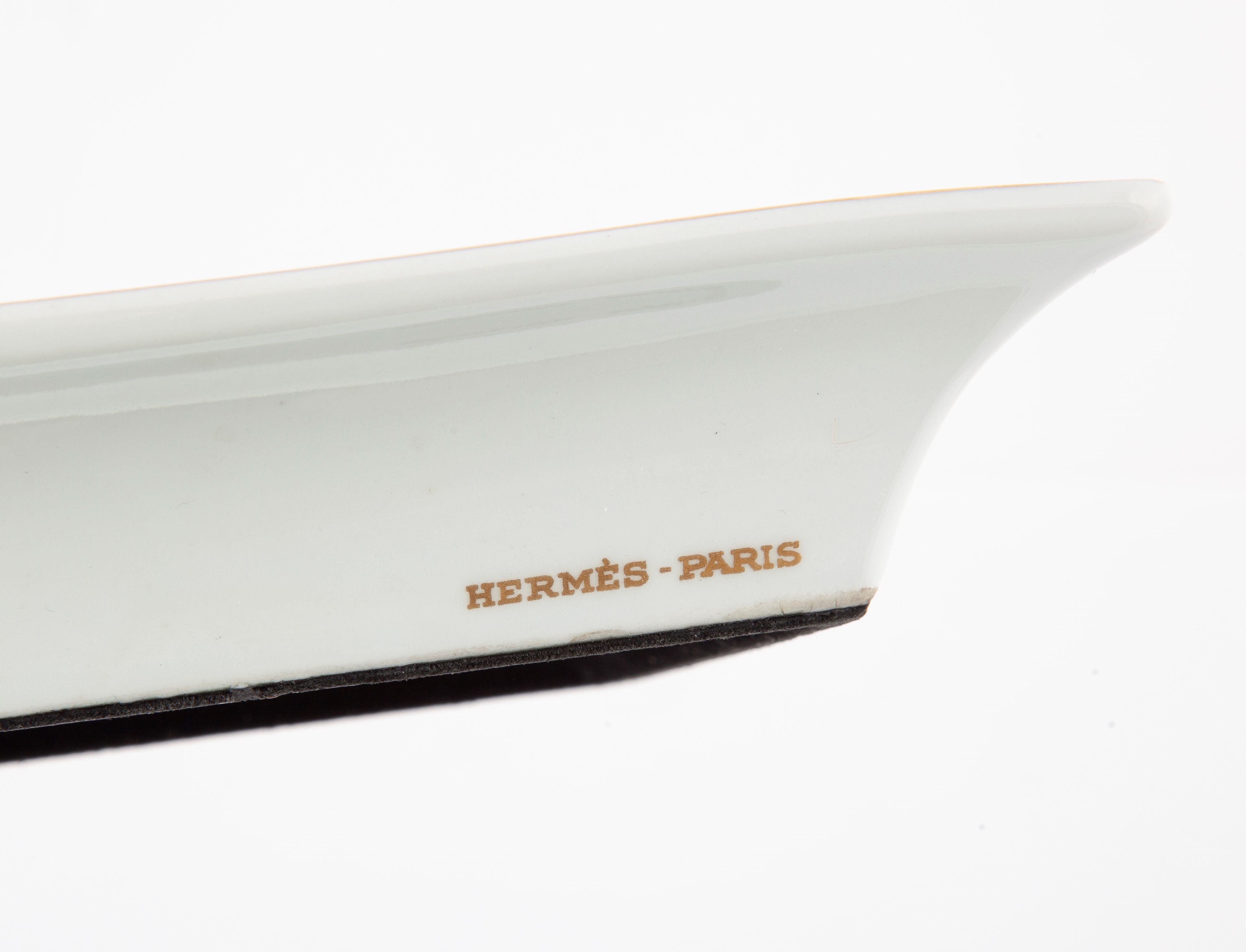 Hermes - Posacenere "chiens De Meute" in Ceramica Dipinta e Dorata