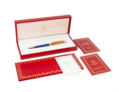 Cartier Panthere - Penna a Sfera Retrattile in Metallo Placcato Oro e Smalto