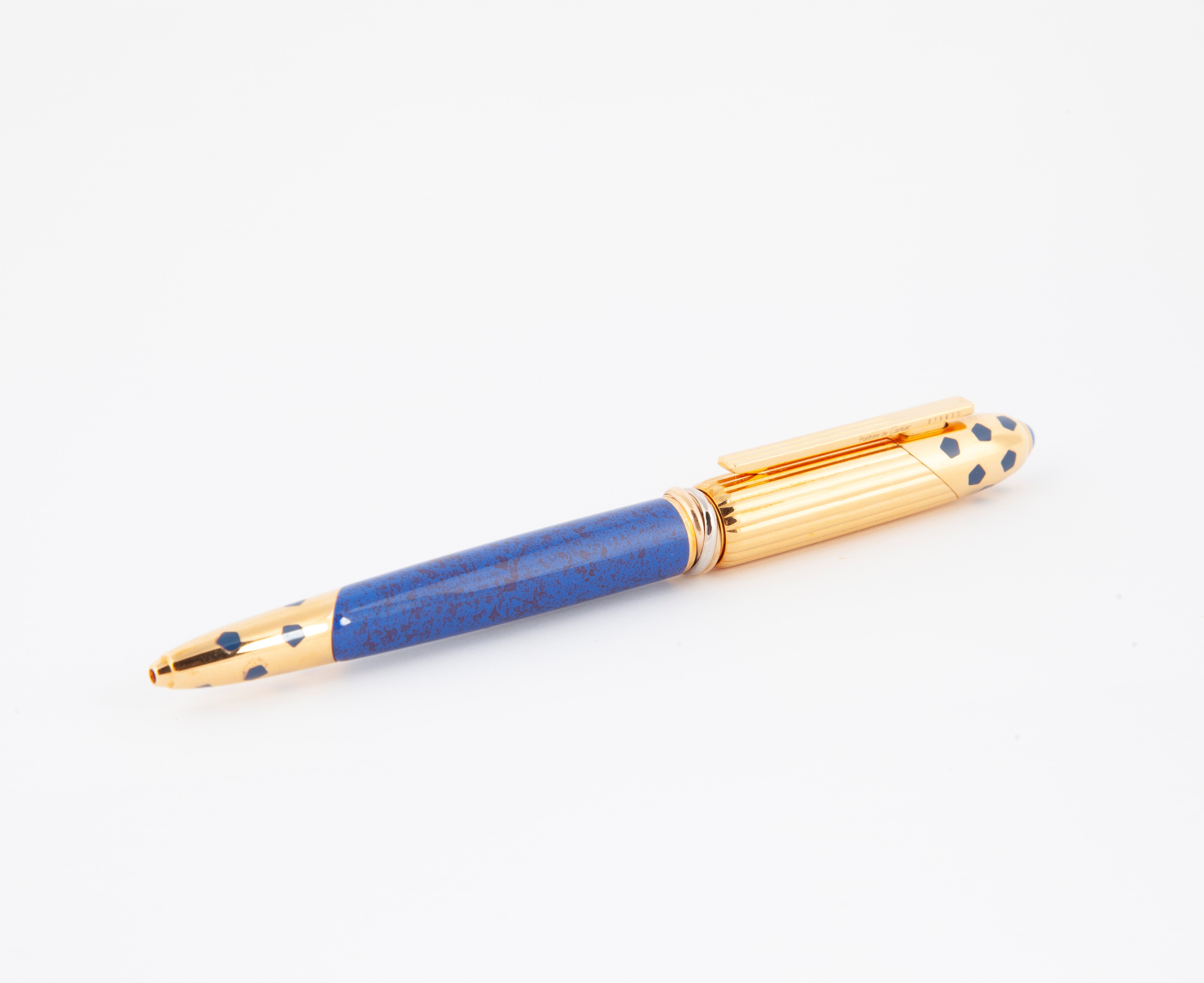 Cartier Panthere - Penna a Sfera Retrattile in Metallo Placcato Oro e Smalto