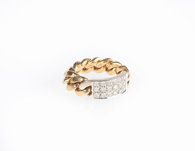 Pomellato - Anello a Maglia Groumette in Oro e Brillanti