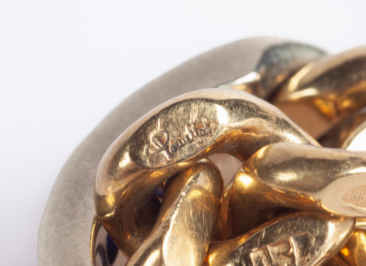 Pomellato - Anello a Maglia Groumette in Oro e Zaffiri