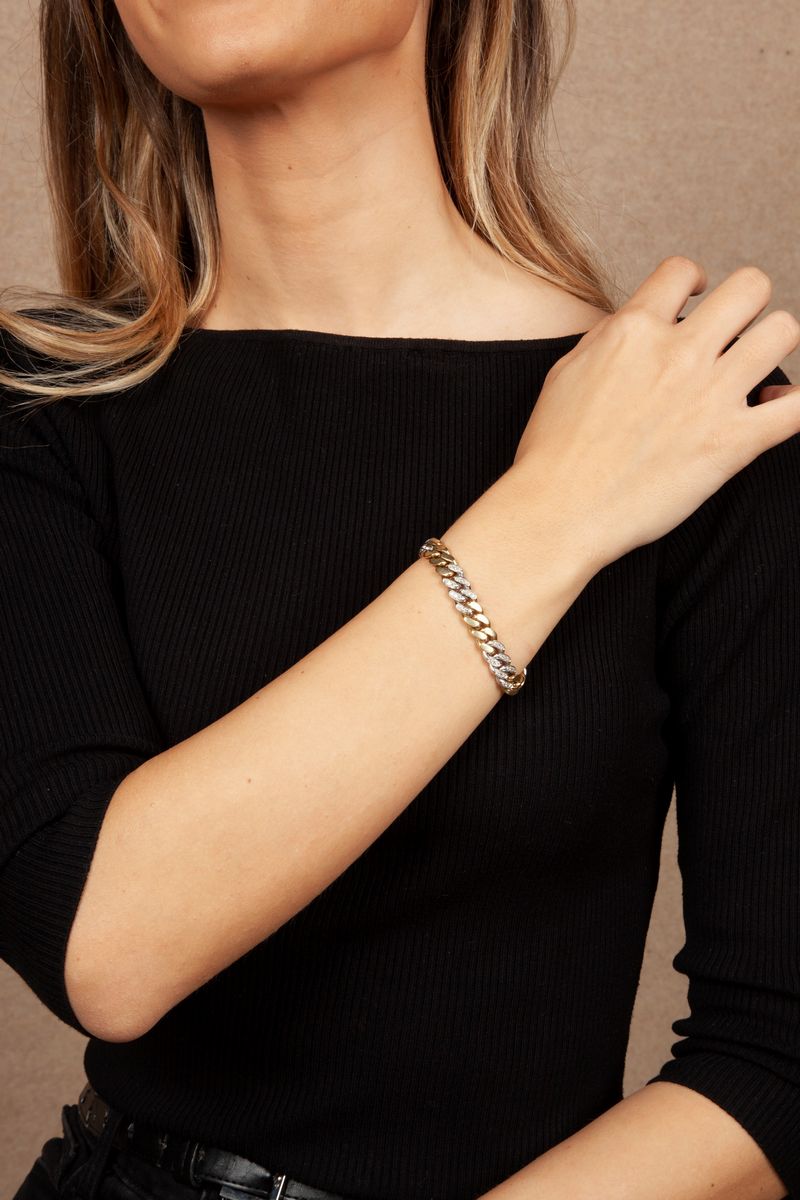 Pomellato - Bracciale a Maglia Groumette in Oro e Brillanti