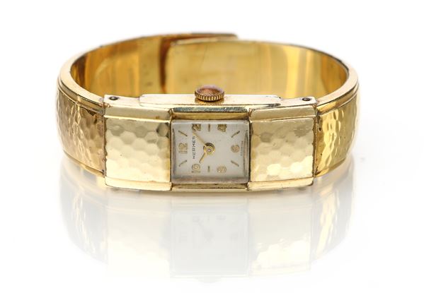 Hermes - orologio con bracciale rigido placcato oro