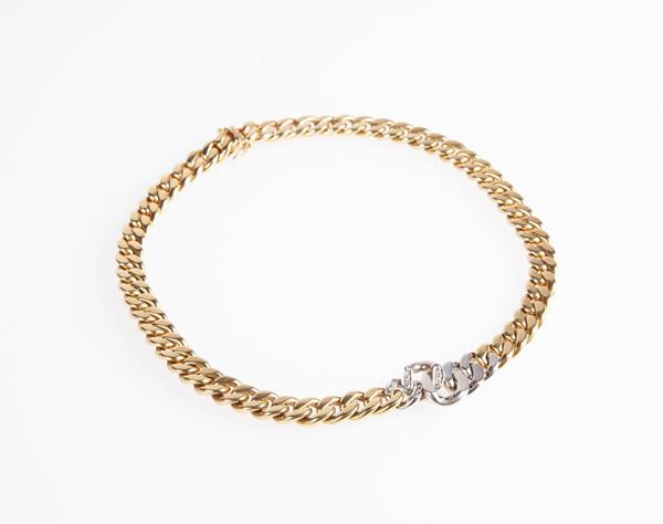 Collana maglia groumette in oro e brillanti