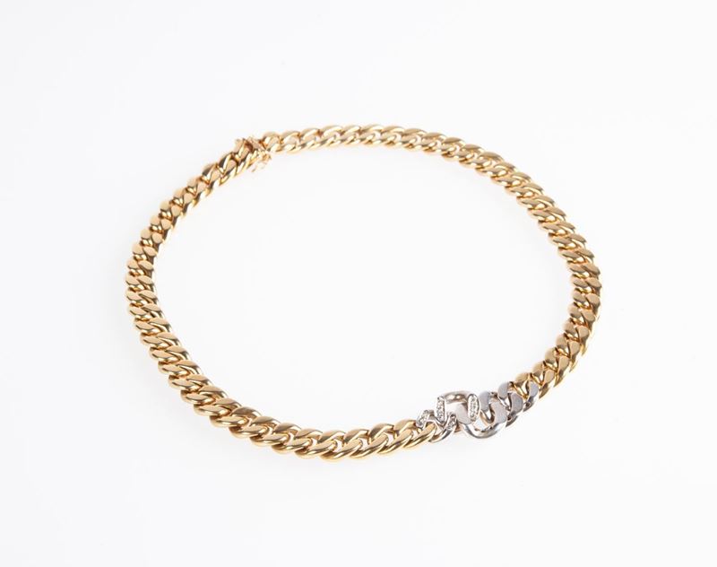 Collana Maglia Groumette in Oro e Brillanti