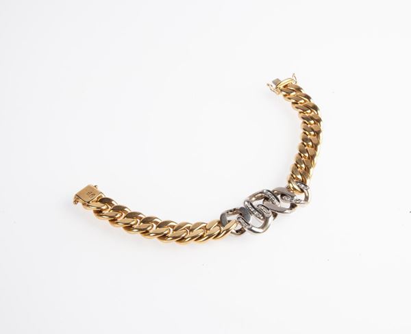Bracciale maglia groumette in oro