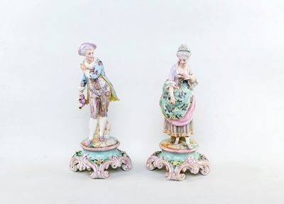 Coppia di Figure in Porcellana XIX Secolo