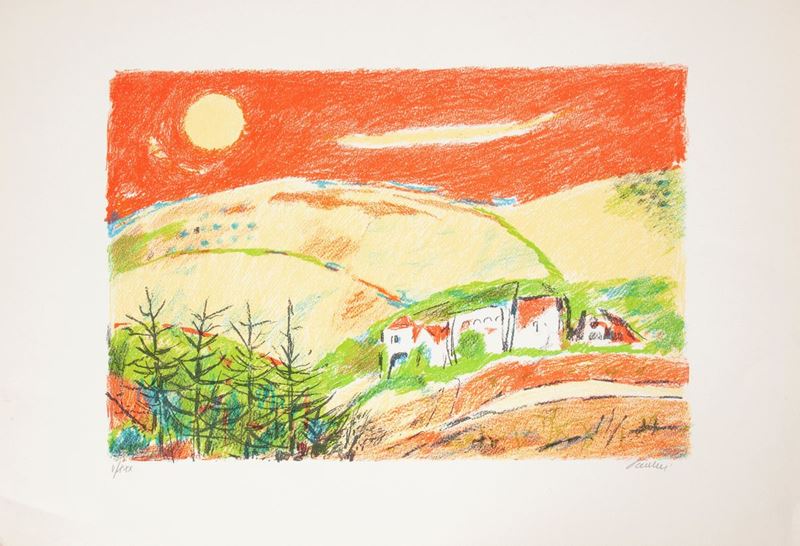 Enrico Paulucci - Paesaggio al Tramonto