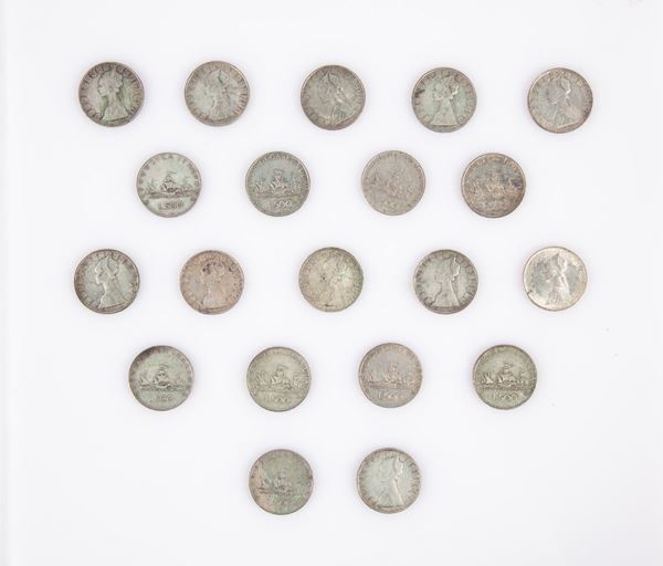 Lotto 20 monete da 500 lire Repubblica Italiana Caravelle