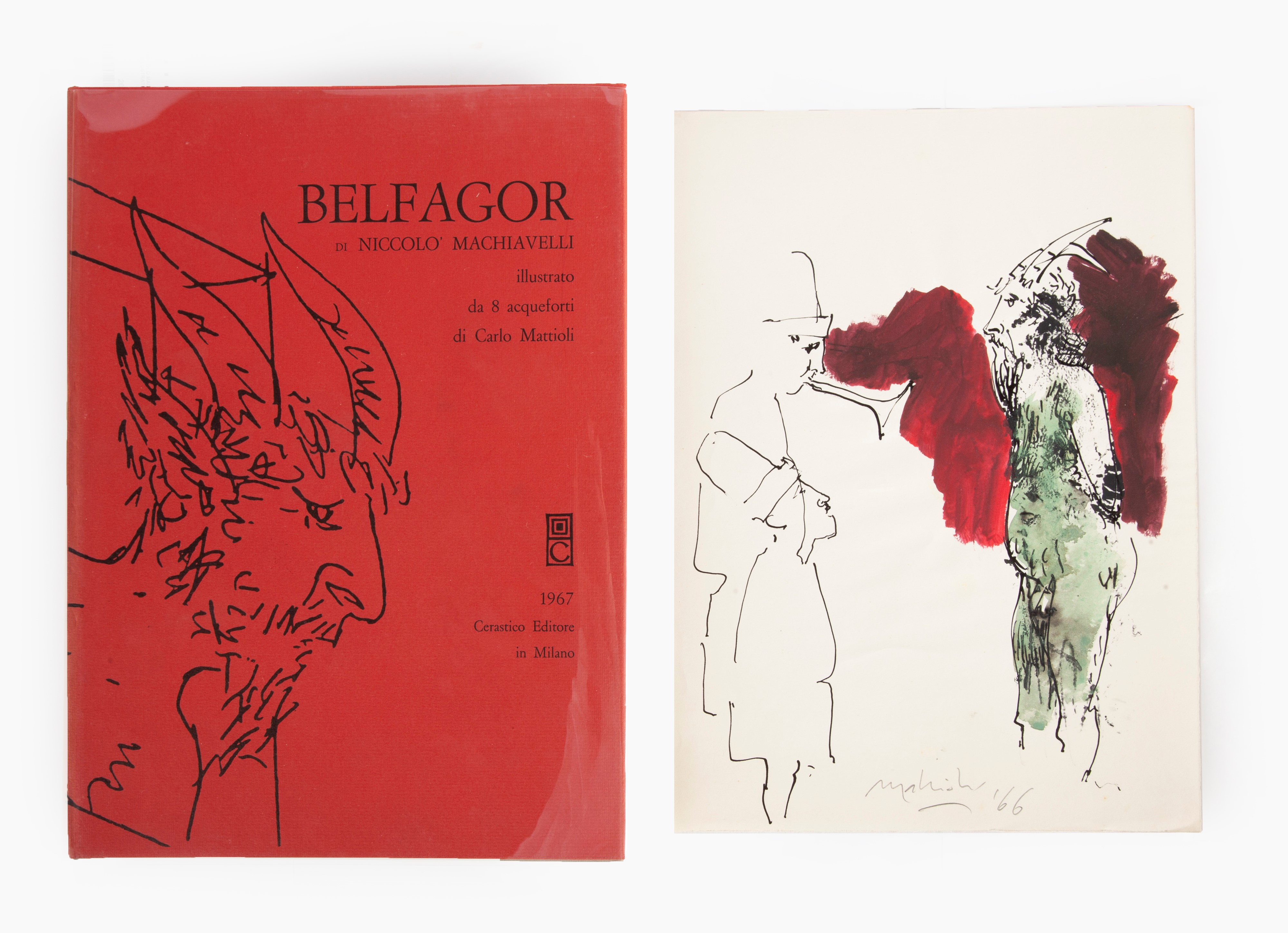 Belfagor. Novella Piacevolissima di Niccolò Macchiavelli. Illustrato da un Acquerello ed 8 Acquef...