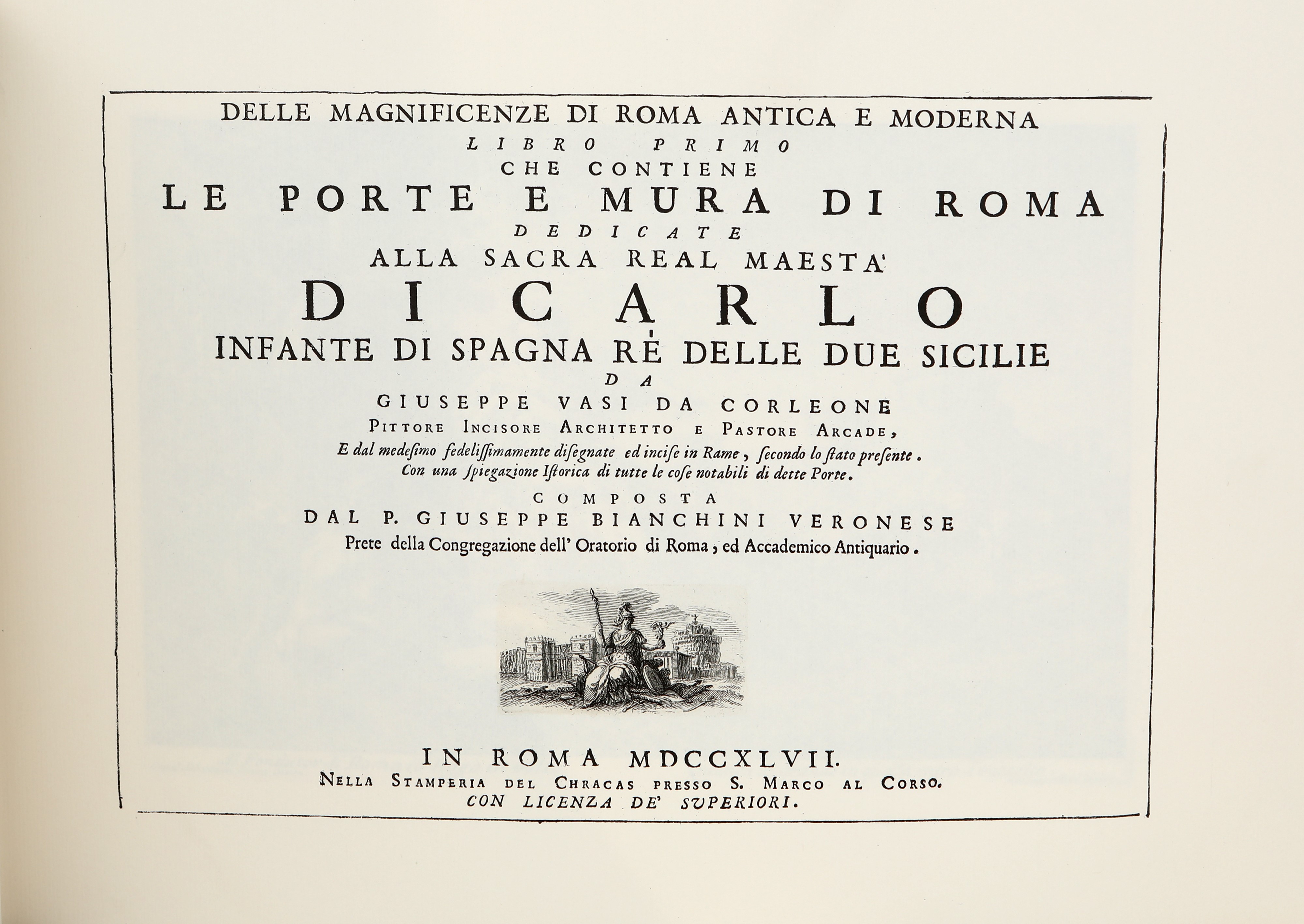 Ristampa in fac-simile Delle Magnificenze di Roma Antica e Moderna di Giuseppe Vasi stampata a Ro...