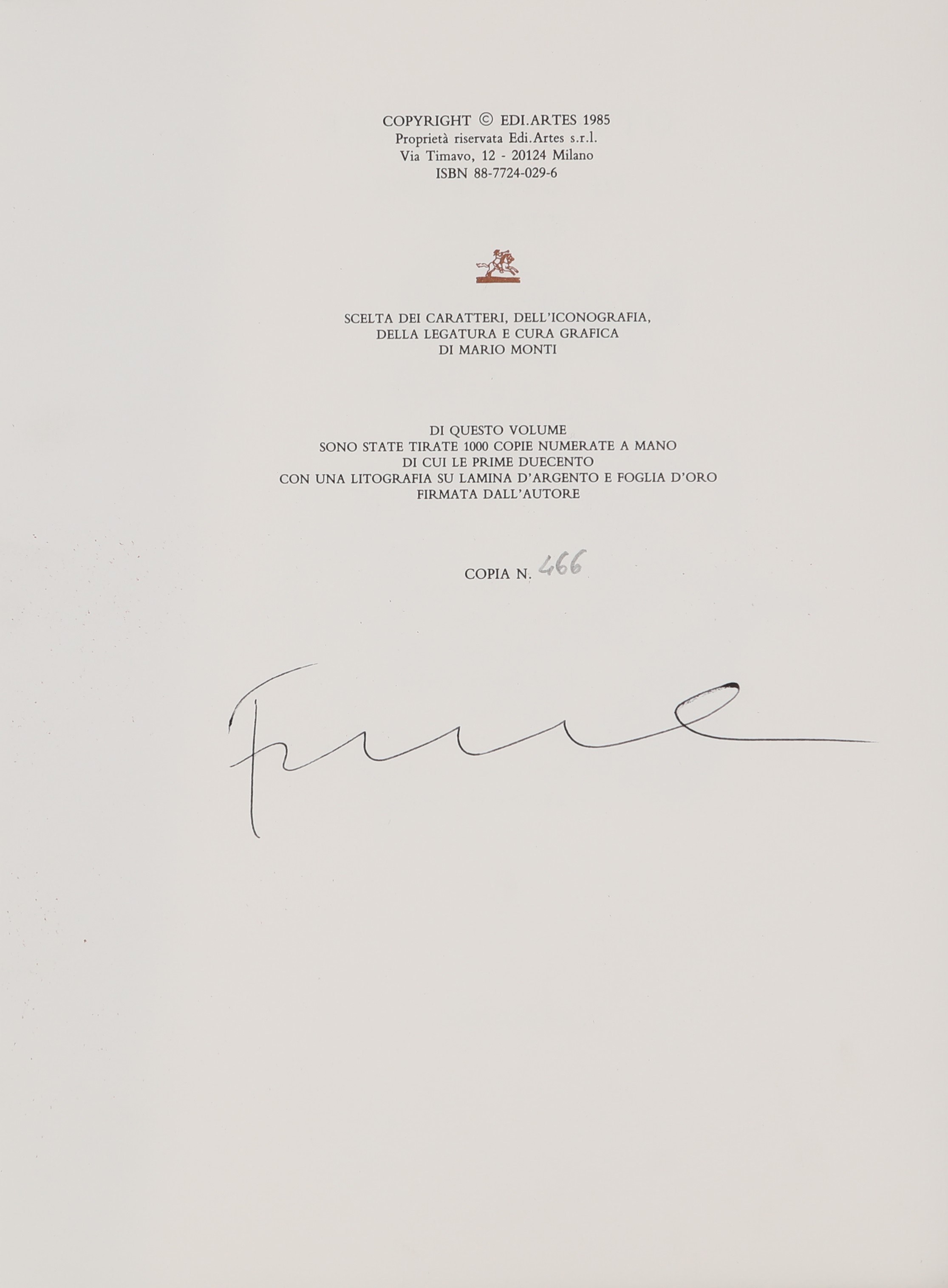 Giovanni Verga - Otto Novelle Illustrate da Salvatore Fiume. Esemplare con Firma Autografa del Ma...