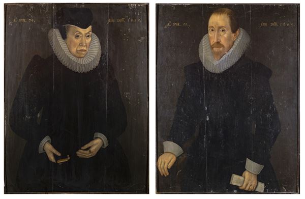 a) Gentildonna con breviario  b) Gentiluomo con lettera