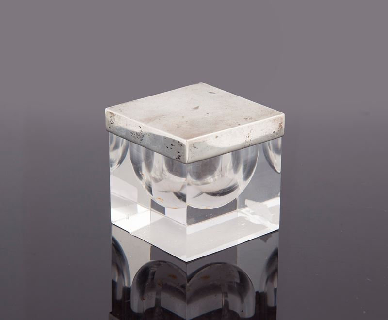 Pasquali - Porta Attache in Plexiglass con Coperchio in Argento 800/000