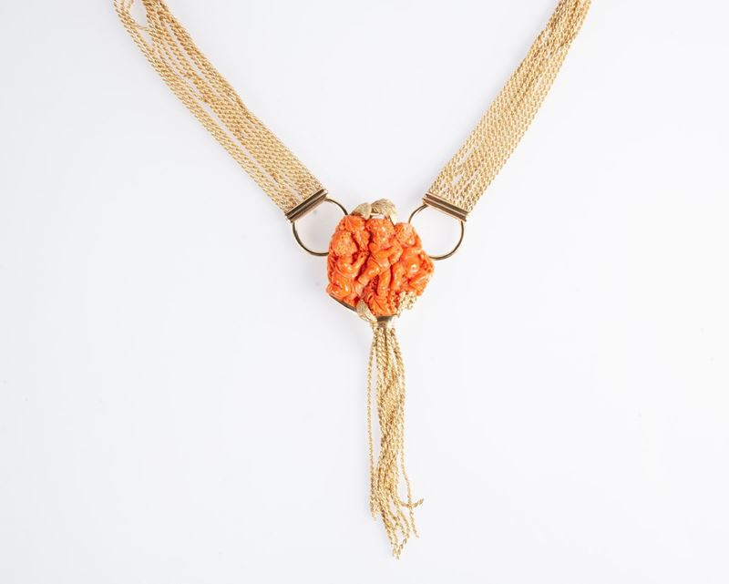 Collana o Cintura in Oro e Corallo