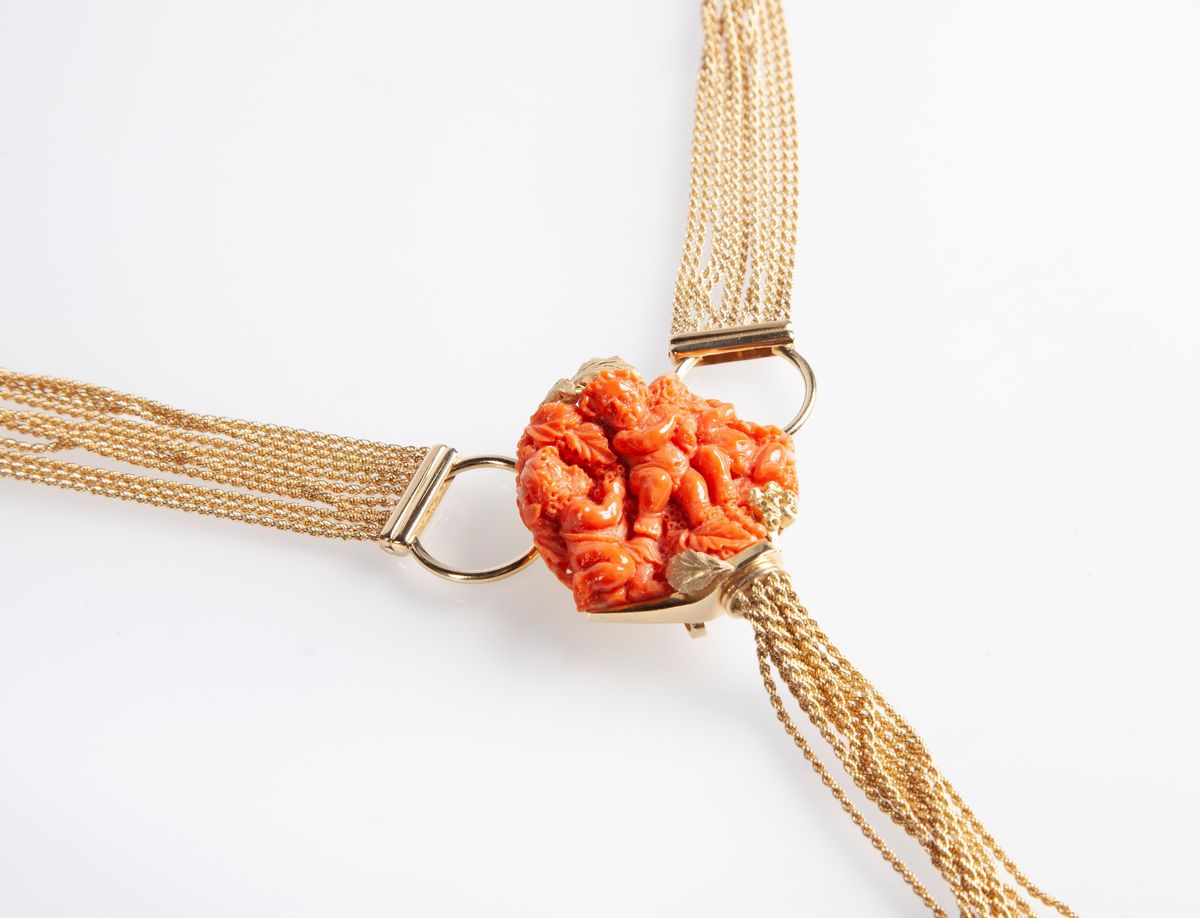Collana o Cintura in Oro e Corallo