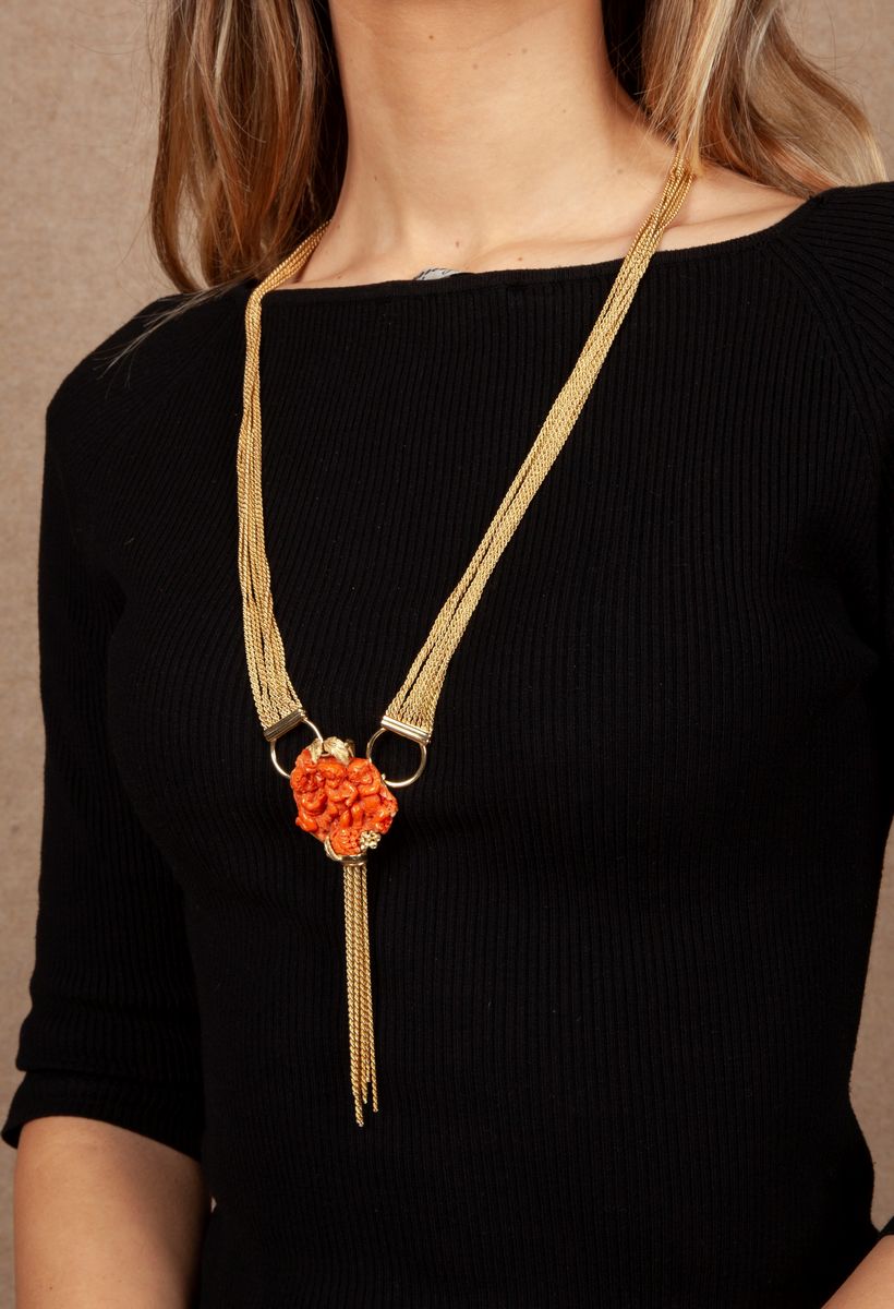 Collana o Cintura in Oro e Corallo