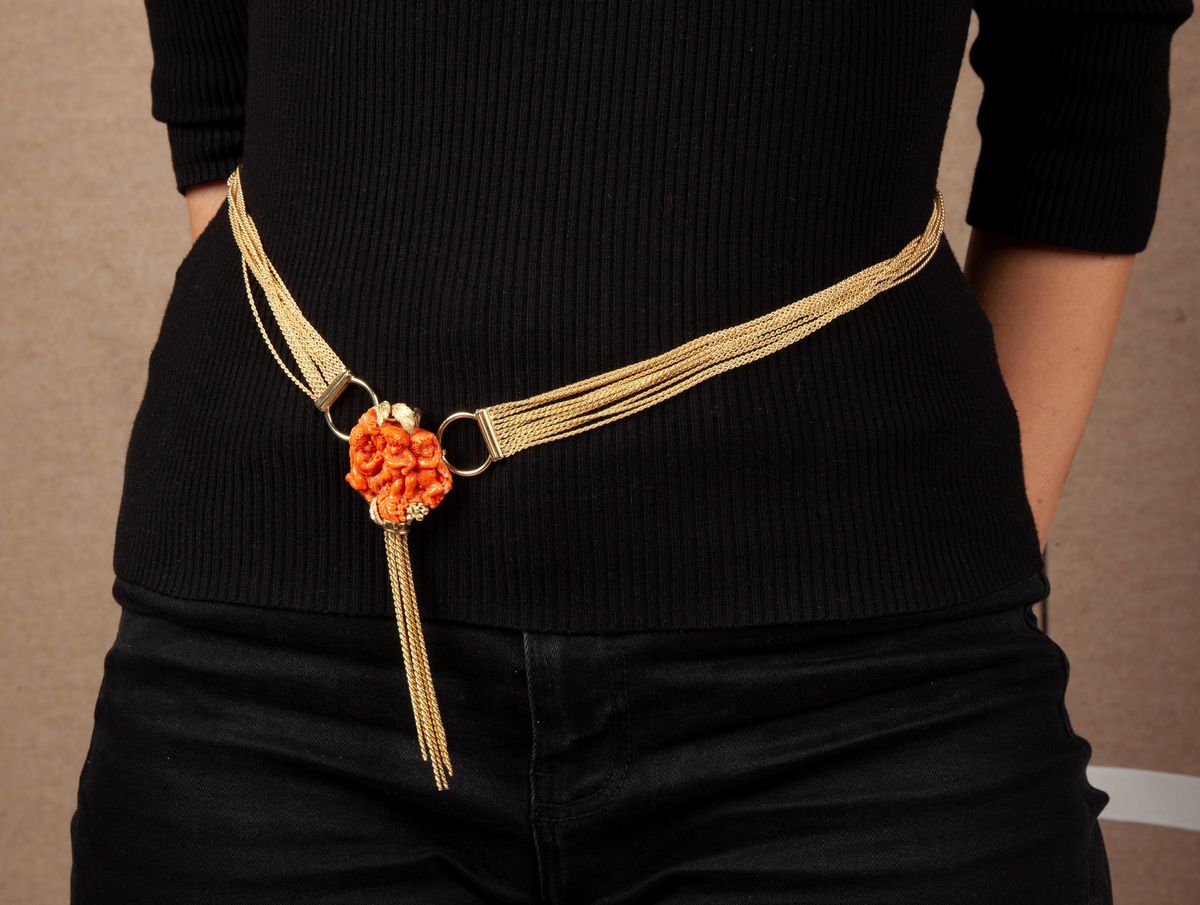 Collana o Cintura in Oro e Corallo