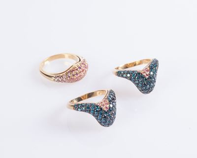 Anello Composto in Oro e Diamanti Fancy