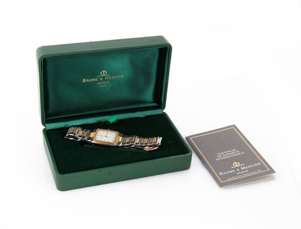 Baume & Mercier - Orologio da polso da donna al quarzo, con cassa e bracciale in acciaio ed acciaio placcato oro.
