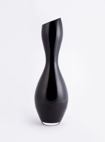 Vaso Hollywood in Vetro Incamiciato Bianco/nero, Rosenthal Studio Line Home Designs, Anni Novanta