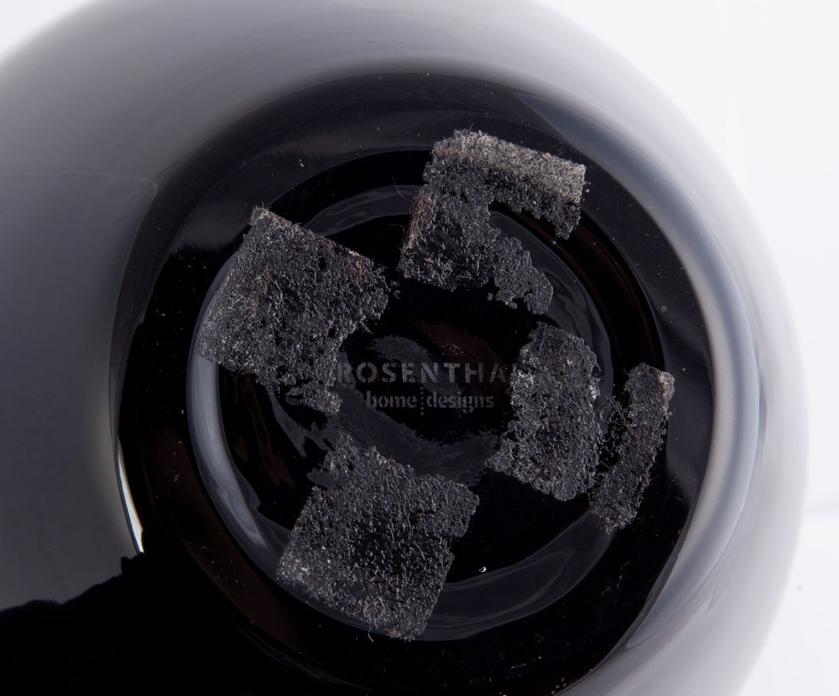 Vaso Hollywood in Vetro Incamiciato Bianco/nero, Rosenthal Studio Line Home Designs, Anni Novanta