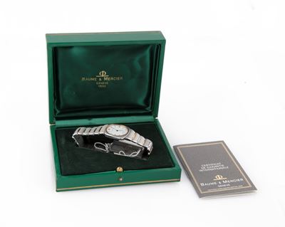 Baume & Mercier - Orologio da Polso da Donna al Quarzo con Datario, con Cassa e Bracciale in Acci...