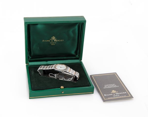 Baume & Mercier - Orologio da polso da donna al quarzo con datario, con cassa e bracciale in acciaio ed acciaio placcato oro.
