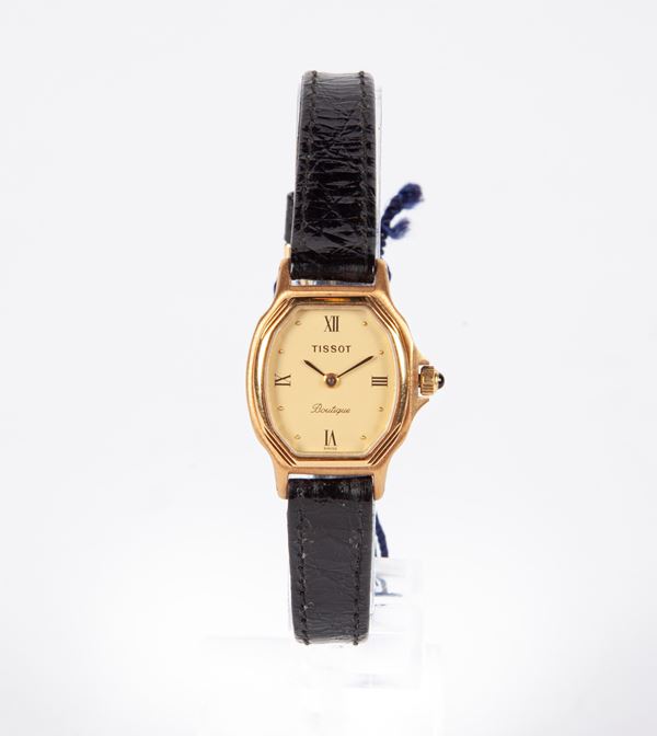 Tissot Boutique - Orologio da polso al quarzo da donna in acciaio e metallo placcato in oro giallo