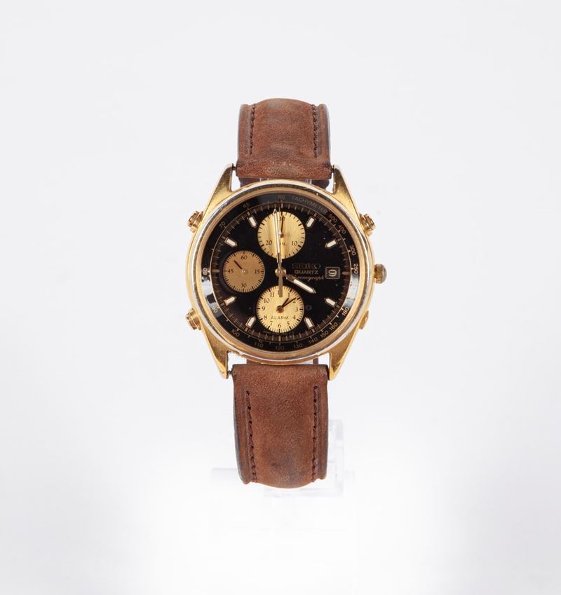 Seiko 7t32 7b3b- Orologio da Polso al Quarzo da Uomo in Acciaio e Metallo Placcato Oro. Anni '90