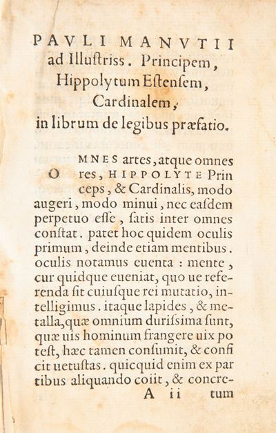 Antiquitatum Romanarum Pauli Manutii Liber De Legibus. Index Rerum Memorabilium