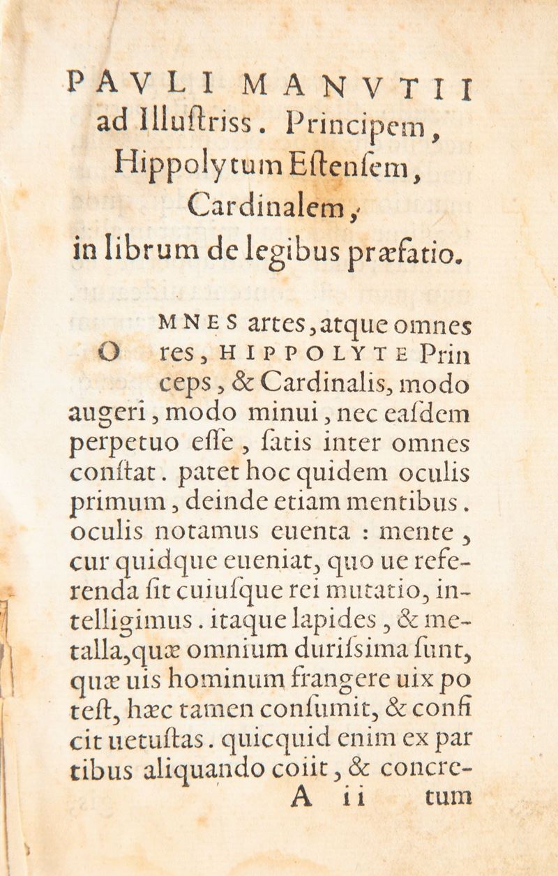 Antiquitatum Romanarum Pauli Manutii Liber De Legibus. Index Rerum Memorabilium
