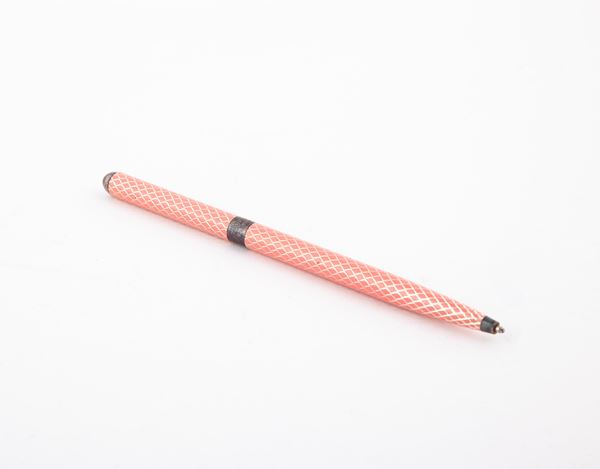 Tiffany & Co. - Piccola penna a sfera vintage in smalto ed argento Sterling 925/000