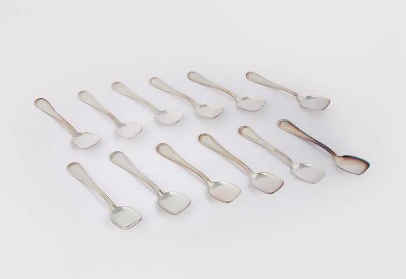 Dodici Cucchiaini da Gelato in Argento 800