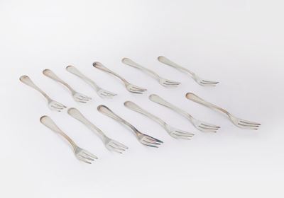 Dodici Forchettine da Dolce in Argento 800