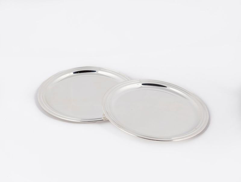 Coppia di Piattini Sottobrocca in Argento 800