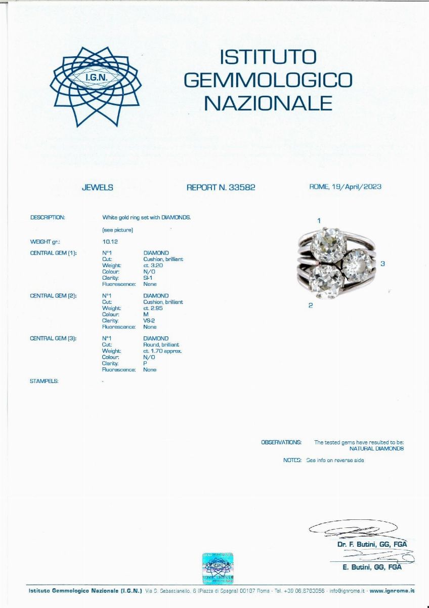 Anello in Oro e Tre Diamanti