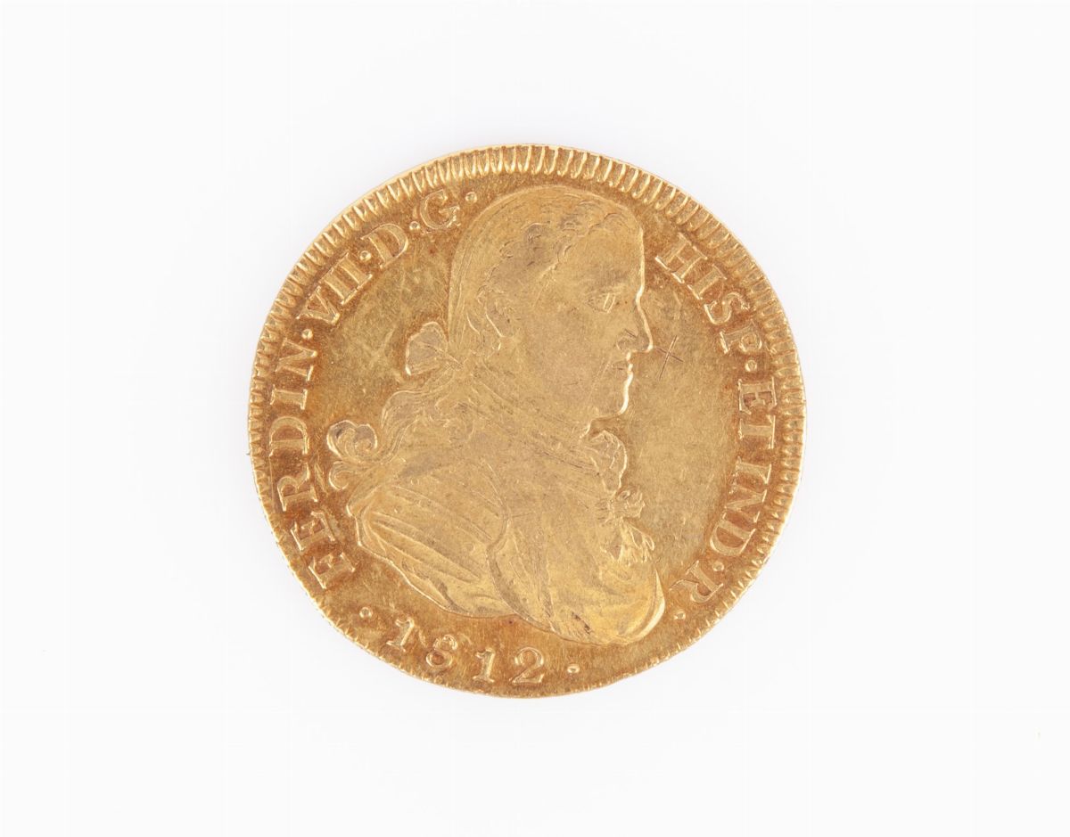 8 Escudos Ferdinando VII 1812 Mo Jj Messico - Città del Messico
