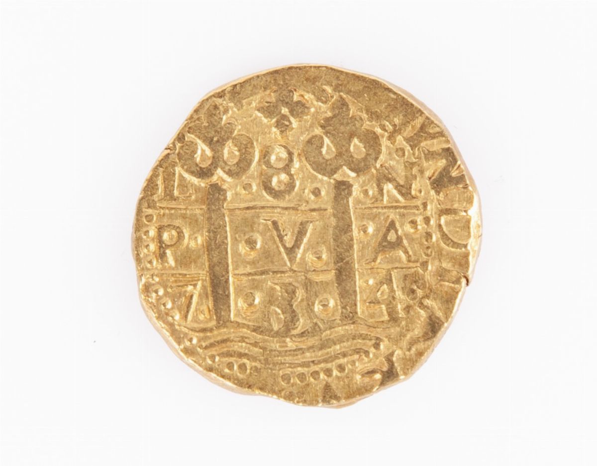 Doblone da 8 Escudos Filippo V 1734 Ln Perù - Lima